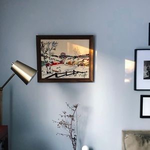 Embroidered Winter Landscape - Framed